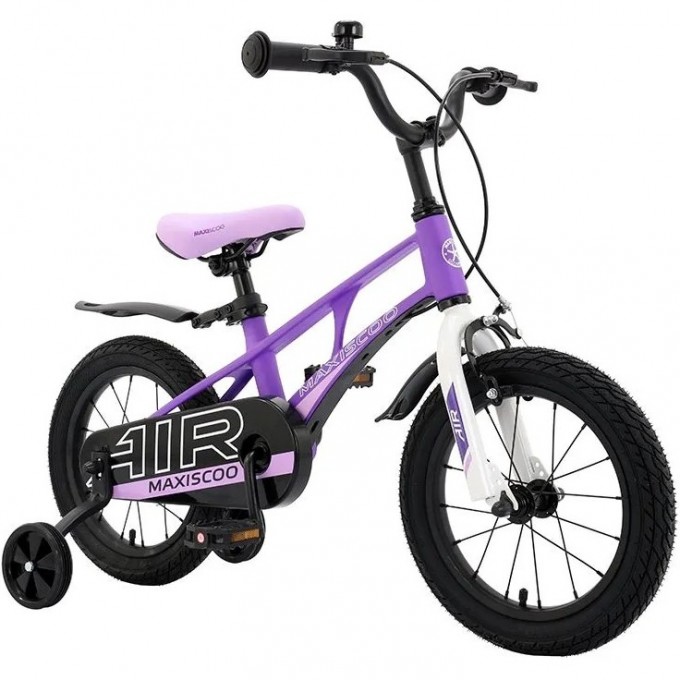 Детский двухколесный велосипед MAXISCOO "Air", Стандарт Плюс, 14", фиолетовый матовый (2023) MSC-A1425