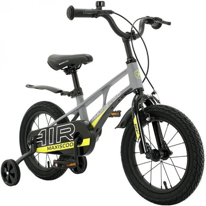 Детский двухколесный велосипед MAXISCOO "Air", Стандарт Плюс, 14", серый матовый (2023) MSC-A1421