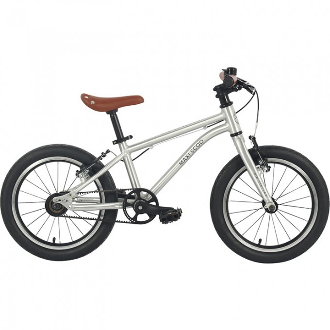 Детский велосипед MAXISCOO AIR STELLAR 16'', серебро, с ременным приводом (2023) MSC-AST1601