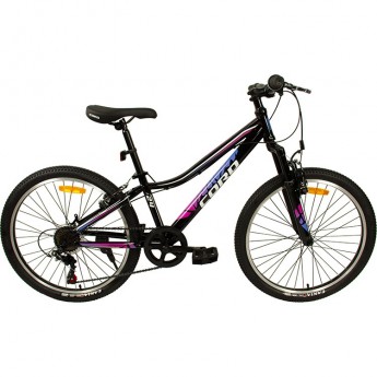 Велосипед 2-х колесный детский MAXISCOO "CORD MINT" (2023), 7 Скоростей, 24", Черный