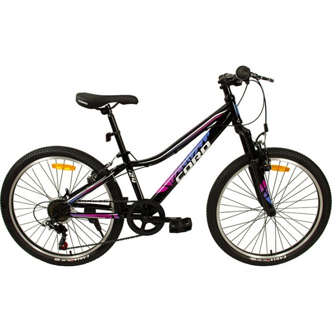 Велосипед 2-х колесный детский MAXISCOO "CORD MINT" (2023), 7 Скоростей, 24", Черный CRD-STD2401
