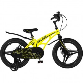 Велосипед 2-х колесный детский MAXISCOO "COSMIC" (2022), Делюкс, 18", желтый