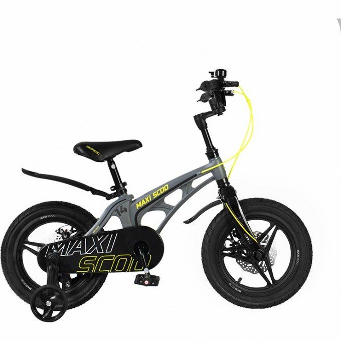 Велосипед 2-х колесный детский MAXISCOO "COSMIC" (2022), Делюкс Плюс, 14", серый матовый MSC-C1415D