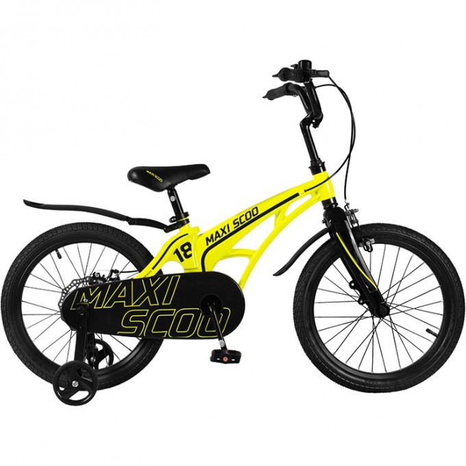 Велосипед 2-х колесный детский MAXISCOO "COSMIC" (2022), Стандарт, 18", желтый MSC-C1818