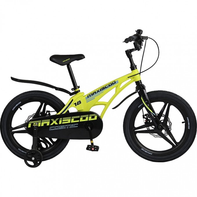 Велосипед 2-х колесный детский MAXISCOO "COSMIC" (2023), Делюкс, 18", желтый матовый MSC-C1822D