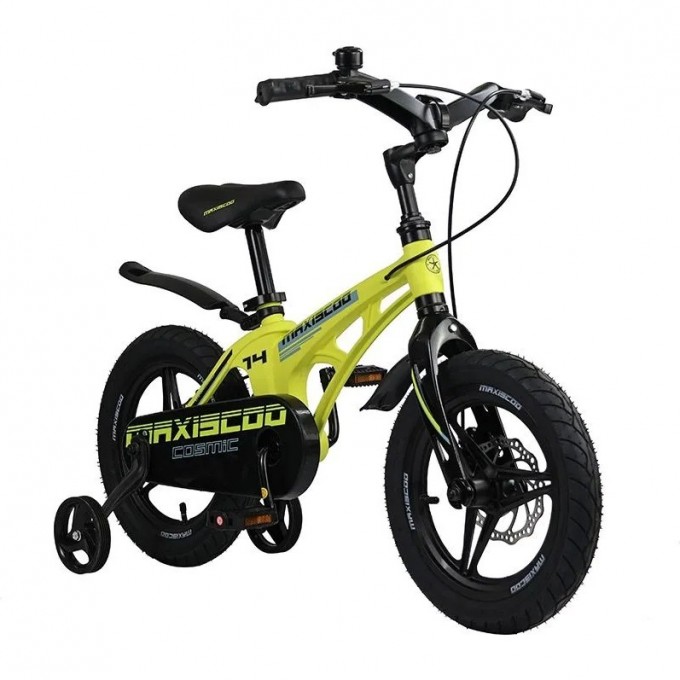 Велосипед 2-х колесный детский MAXISCOO "COSMIC" (2023), Делюкс Плюс, 14", желтый матовый MSC-C1422D