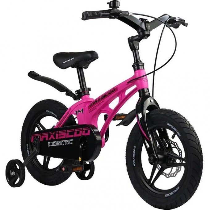 Велосипед 2-х колесный детский MAXISCOO "COSMIC" (2023), Делюкс Плюс, 14", розовый матовый MSC-C1425D