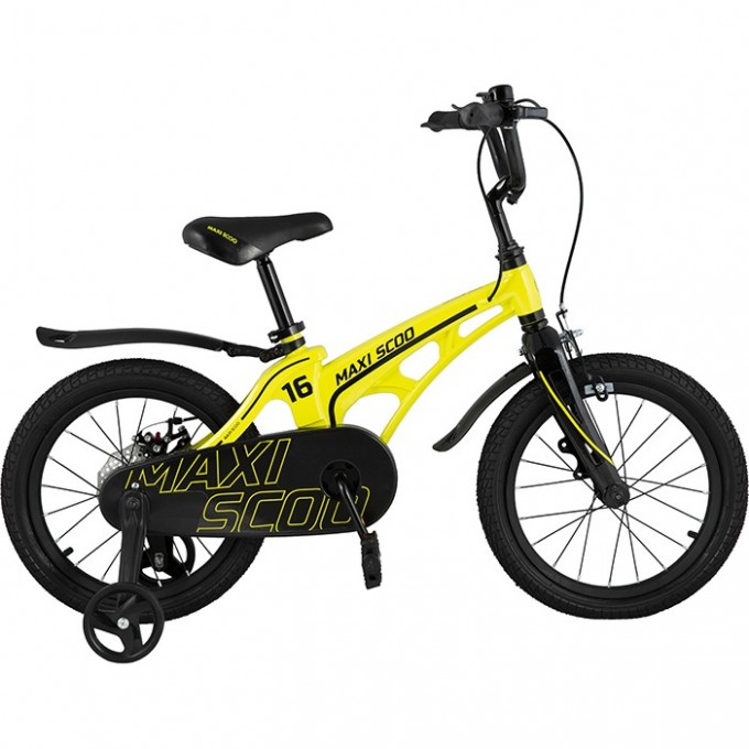 Велосипед 2-х колесный детский MAXISCOO "COSMIC" (2023), Стандарт, 16", желтый матовый MSC-C1622
