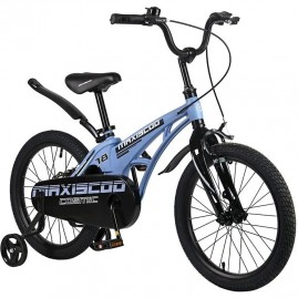 Велосипед 2-х колесный детский MAXISCOO "COSMIC" (2023), Стандарт, 18", голубой матовый