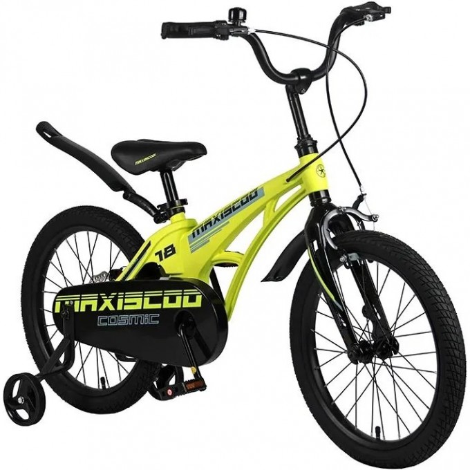 Велосипед 2-х колесный детский MAXISCOO "COSMIC" (2023), Стандарт, 18", желтый матовый MSC-C1822