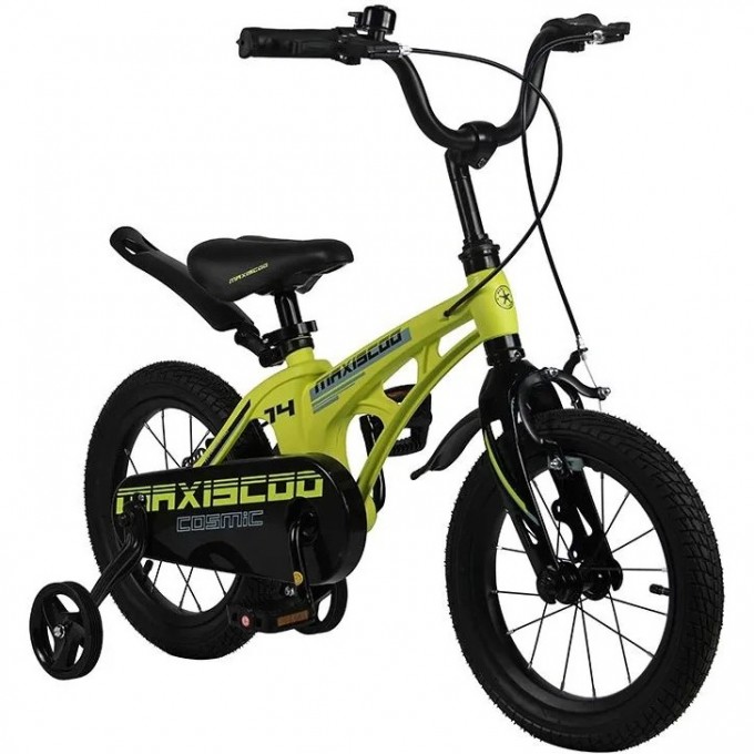 Велосипед 2-х колесный детский MAXISCOO "COSMIC" (2023), Стандарт Плюс, 14", желтый матовый MSC-C1422
