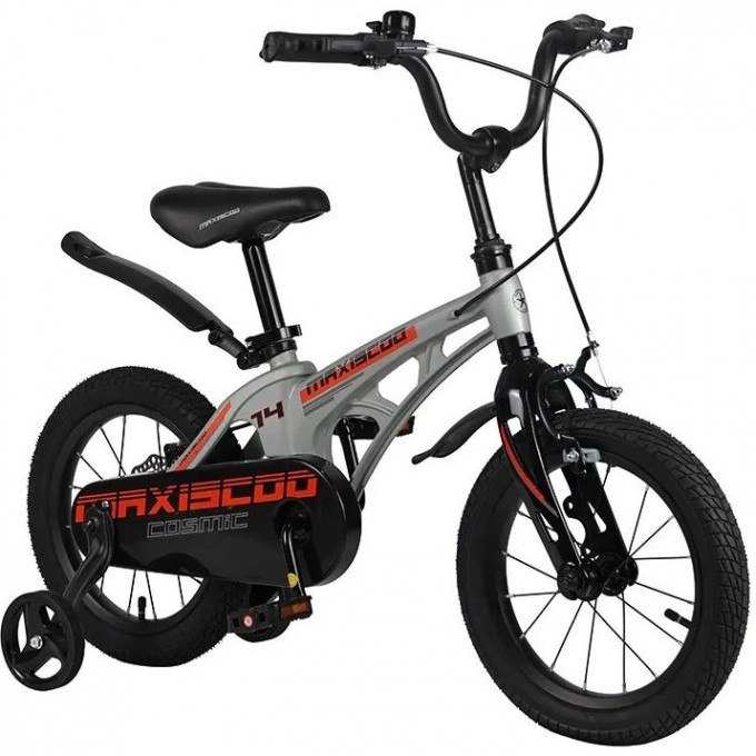 Велосипед 2-х колесный детский MAXISCOO "COSMIC" (2023), Стандарт Плюс, 14", серый матовый MSC-C1423