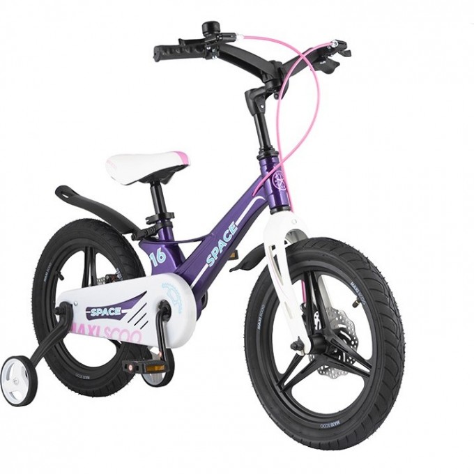 Велосипед 2-х колесный детский MAXISCOO "SPACE" (2021), 16", фиолетовый MSC-S1606D