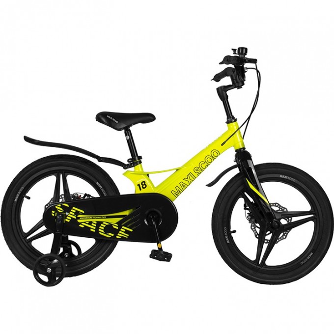 Велосипед 2-х колесный детский MAXISCOO "SPACE" (2022), Делюкс, 18", желтый MSC-S1813D
