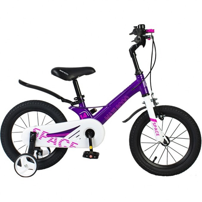 Велосипед 2-х колесный детский MAXISCOO "SPACE" (2022), Стандарт Плюс, 14", фиолетово-белый MSC-S1415-S