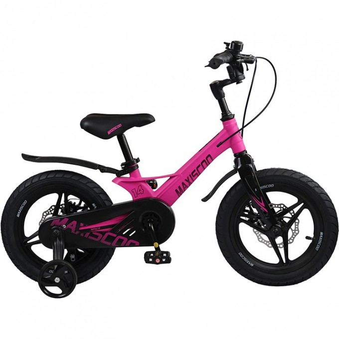 Велосипед 2-х колесный детский MAXISCOO "SPACE" (2023), Deluxe Plus, 14", розовый матовый MSC-S1423D