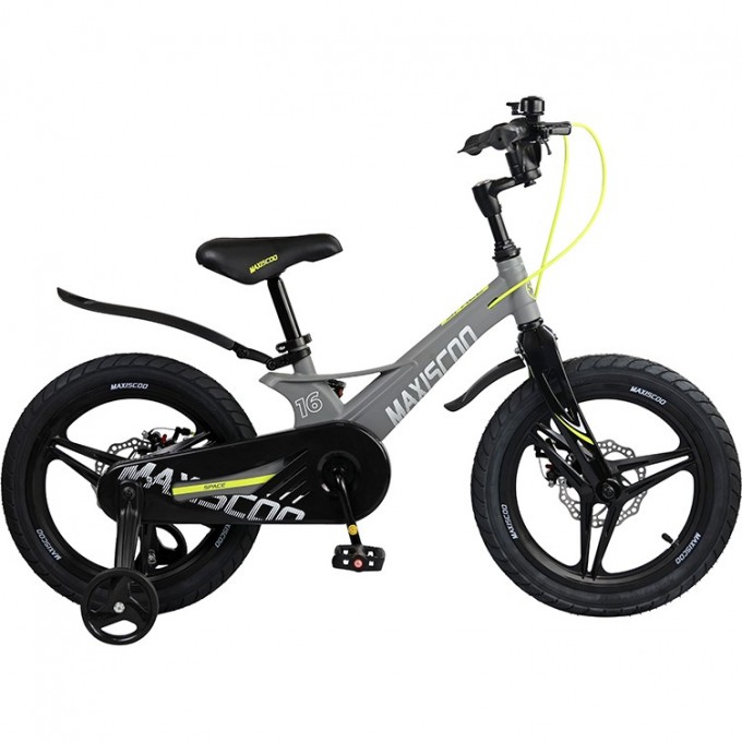 Велосипед 2-х колесный детский MAXISCOO "SPACE" (2023), делюкс, 16", серый матовый MSC-S1621D