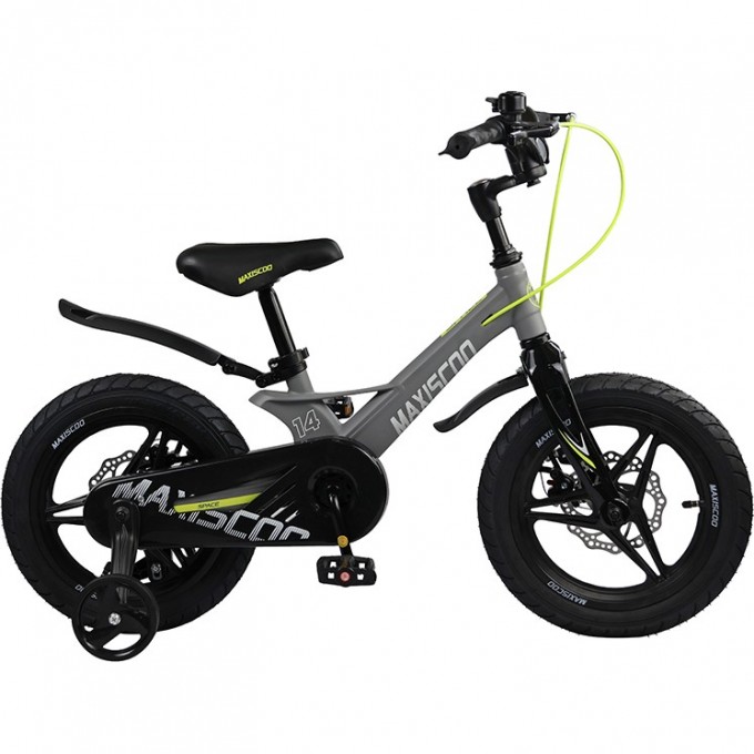 Велосипед 2-х колесный детский MAXISCOO "SPACE" (2023), делюкс плюс, 14", серый матовый MSC-S1421D