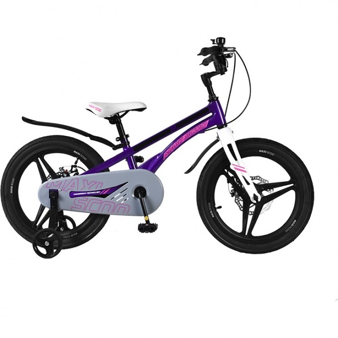Велосипед 2-х колесный детский MAXISCOO "ULTRASONIC" (2022), Делюкс, 18", фиолетовый MSC-U1801D
