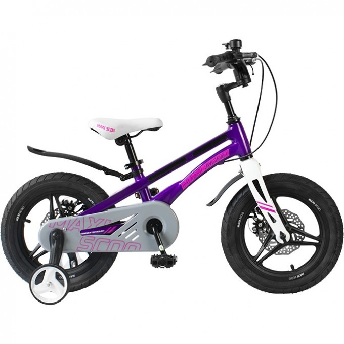 Велосипед 2-х колесный детский MAXISCOO "ULTRASONIC" (2022), Делюкс Плюс, 14", фиолетовый MSC-U1401D
