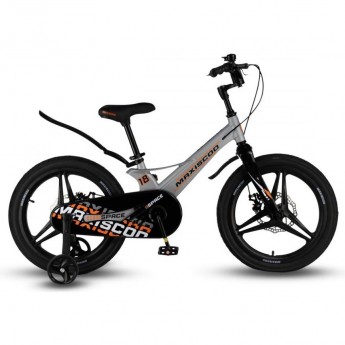 Велосипед детский MAXISCOO SPACE DELUXE 18'' Серый Жемчуг (2024)