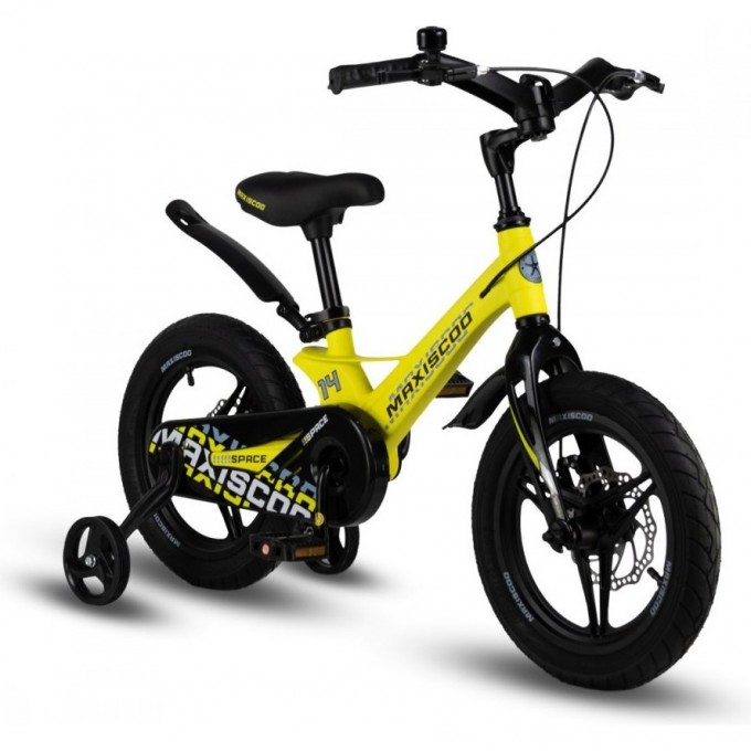 Велосипед детский MAXISCOO SPACE DELUXE PLUS 14'' Желтый Матовый (2024) MSC-S1435D