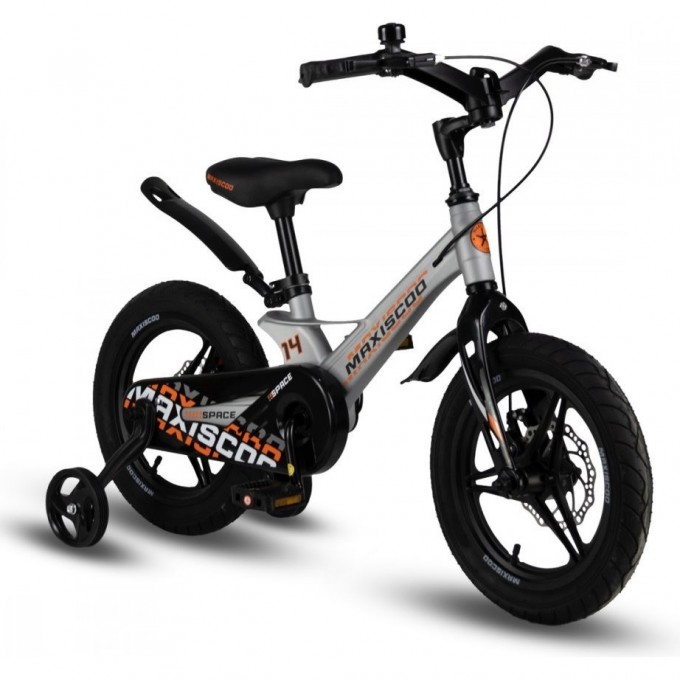 Велосипед детский MAXISCOO SPACE DELUXE PLUS 14'' Серый Жемчуг (2024) MSC-S1433D