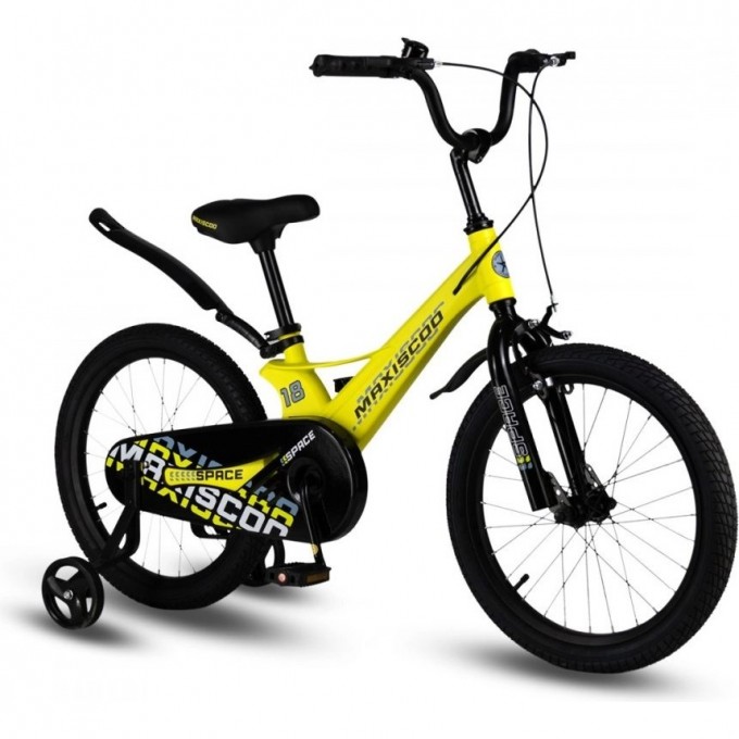 Велосипед детский MAXISCOO SPACE СТАНДАРТ 18'' Желтый Матовый (2024) MSC-S1835