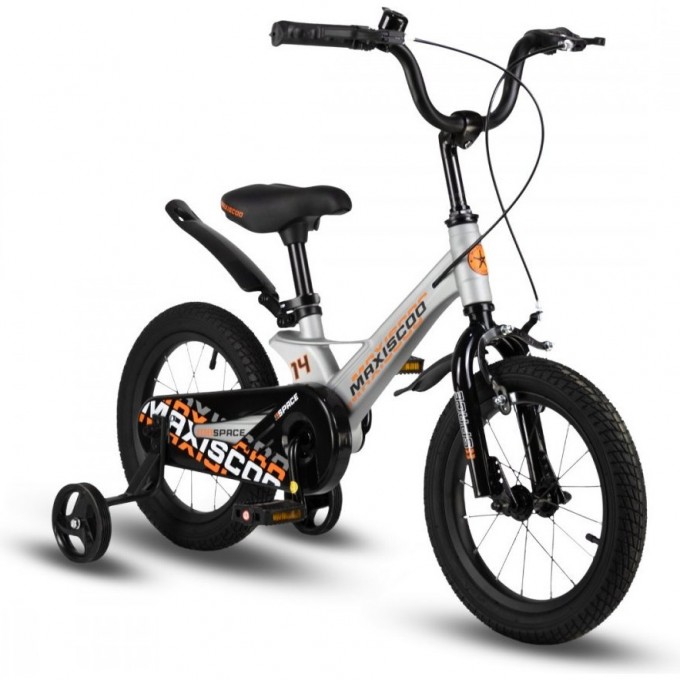 Велосипед детский MAXISCOO SPACE СТАНДАРТ ПЛЮС 14'' Серый Жемчуг (2024) MSC-S1433